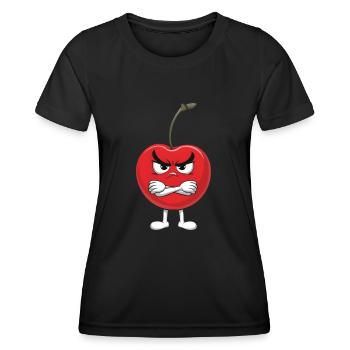 Kirsche - Frauen Funktions-T-Shirt - Schwarz - Vorne - AI Model Female 172 light (172cm)