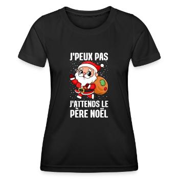 J'Peux Pas J'attends Le Père Noël Joyeux Noel - T-shirt sport Femme - noir - Devant - AI Model Female 172 light (172cm)