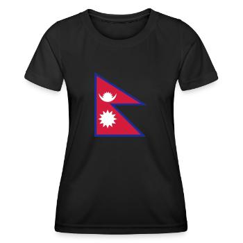 Drapeau national du Népal - T-shirt sport Femme - noir - Devant - AI Model Female 172 light (172cm)