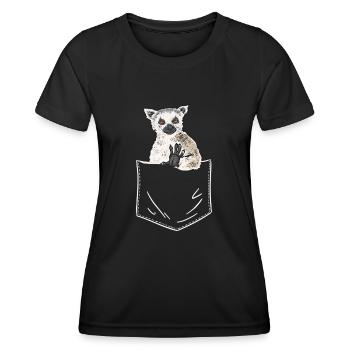 Lemur Catta Ring-tailed lemur - Women's Functional T-Shirt - black - Front - AI Model Female 172 light (172cm)