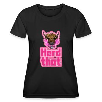 Schottland Kalb Rind Bauer Tier Kuh Färse - Frauen Funktions-T-Shirt - Schwarz - Vorne - AI Model Female 172 light (172cm)