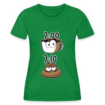 Caca de café le matin - T-shirt sport Femme - vert - Devant - AI Model Female 172 dark (172cm)