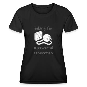 Powerful Connection – Plug & Outlet Design - Women's Functional T-Shirt - black - Front - AI Model Female 172 light (172cm)