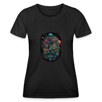 Trippy Explosion - Psychedelic Motif - Women's Functional T-Shirt - black - Front - AI Model Female 172 light (172cm)