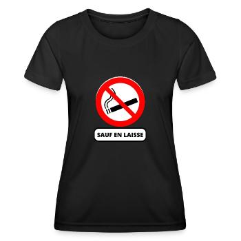 interdit de fumer - T-shirt sport Femme - noir - Devant - AI Model Female 172 light (172cm)