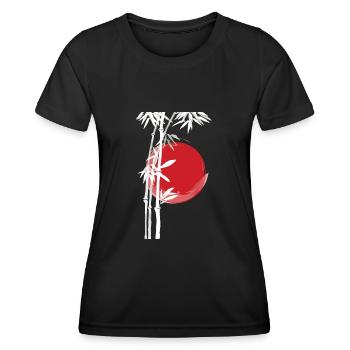 Japon Asie Bamboo Sun Kanji simple nature - T-shirt sport Femme - noir - Devant - AI Model Female 172 light (172cm)