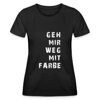 Geh mir weg mit Farbe - Ich liebe schwarz - Frauen Funktions-T-Shirt - Schwarz - Vorne - AI Model Female 172 light (172cm)