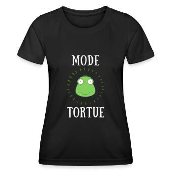 mode tortue - T-shirt sport Femme - noir - Devant - AI Model Female 172 light (172cm)