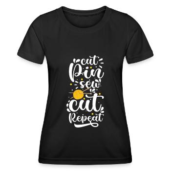 Tailor Clothing Knitting Bespoke Tailor - Women's Functional T-Shirt - black - Front - AI Model Female 172 light (172cm)