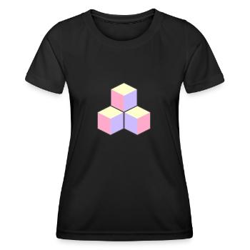 Pastel Cubes - ApriNoeScor - T-shirt sport Femme - noir - Devant - AI Model Female 172 light (172cm)