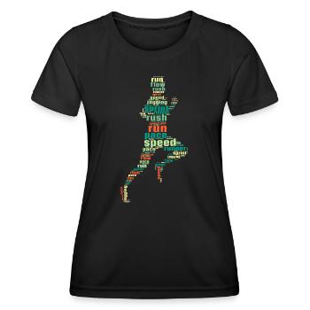 Running Rush run Pace Speed Marathon Runner gifts - Frauen Funktions-T-Shirt - Schwarz - Vorne - AI Model Female 172 light (172cm)