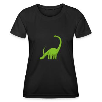 Dinosaurier: Comic Diplodocus - Frauen Funktions-T-Shirt - Schwarz - Vorne - AI Model Female 172 light (172cm)