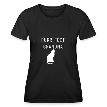 Purr Fect Grandma shirt cat lovers - Women's Functional T-Shirt - black - Front - AI Model Female 172 light (172cm)