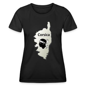 Corse en France Corse - T-shirt sport Femme - noir - Devant - AI Model Female 172 light (172cm)
