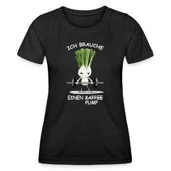 Gym - Frauen Funktions-T-Shirt - Schwarz - Vorne - AI Model Female 172 light (172cm)