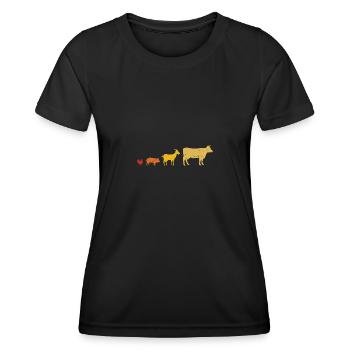 Animal de ferme rétro - T-shirt sport Femme - noir - Devant - AI Model Female 172 light (172cm)