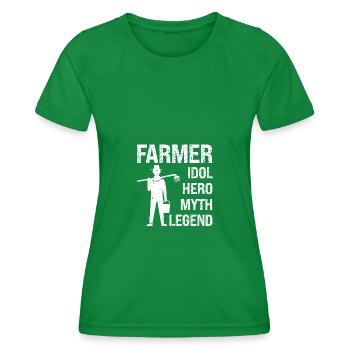 Farmer Idol Hero Myth Legend - T-shirt sport Femme - vert - Devant - AI Model Female 172 dark (172cm)
