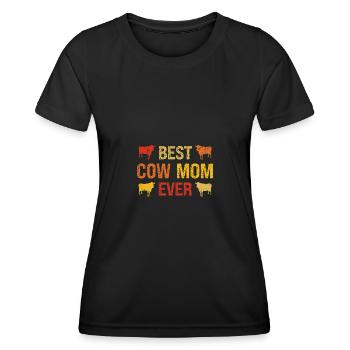 Die beste Kuh-Mutter aller Zeiten - Frauen Funktions-T-Shirt - Schwarz - Vorne - AI Model Female 172 light (172cm)