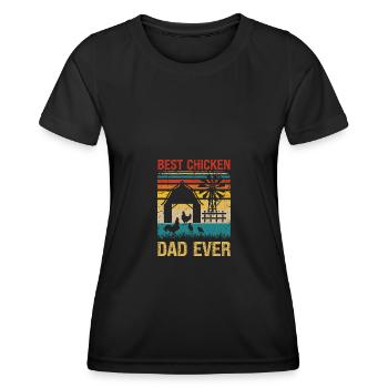 Meilleur père de poulet de tous les temps - T-shirt sport Femme - noir - Devant - AI Model Female 172 light (172cm)