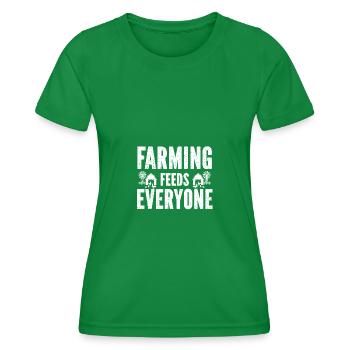 Farming Feeds Everyone - - Women's Functional T-Shirt - kelly green - Front - AI Model Female 172 dark (172cm)