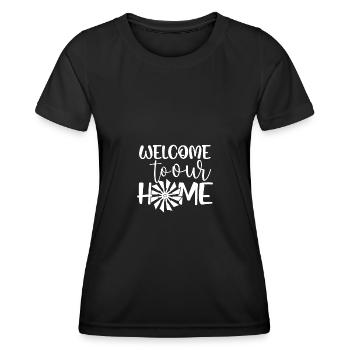 Willkommen in unserem Haus - - Frauen Funktions-T-Shirt - Schwarz - Vorne - AI Model Female 172 light (172cm)