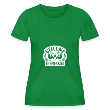 Welcome to our farm - - Women's Functional T-Shirt - kelly green - Front - AI Model Female 172 dark (172cm)