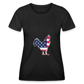 USA Flag Hen - - Women's Functional T-Shirt - black - Front - AI Model Female 172 light (172cm)