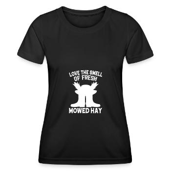 Ich liebe den Geruch von frisch gemähtem Heu - - Frauen Funktions-T-Shirt - Schwarz - Vorne - AI Model Female 172 light (172cm)