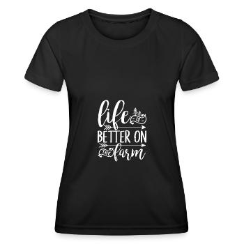 Das Leben ist besser auf dem Bauernhof 2 - - Frauen Funktions-T-Shirt - Schwarz - Vorne - AI Model Female 172 light (172cm)