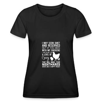 Je peux sembler calme et réservé, mais w - T-shirt sport Femme - noir - Devant - AI Model Female 172 light (172cm)