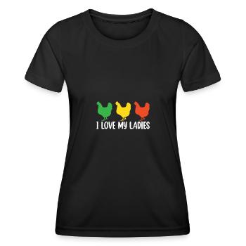 J’aime mes dames 4 - - T-shirt sport Femme - noir - Devant - AI Model Female 172 light (172cm)