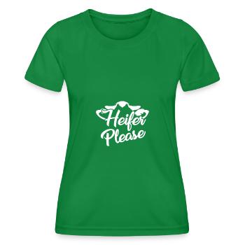 Génisse s’il vous plaît - - T-shirt sport Femme - vert - Devant - AI Model Female 172 dark (172cm)