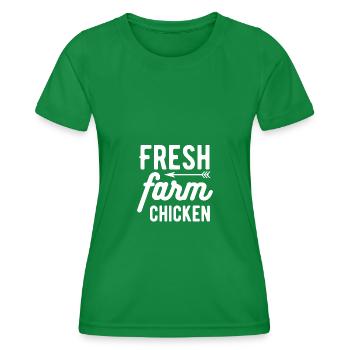 Fresh farm chickens - - Women's Functional T-Shirt - kelly green - Front - AI Model Female 172 dark (172cm)