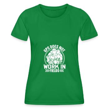 Gps doesn't work on fields - - Women's Functional T-Shirt - kelly green - Front - AI Model Female 172 dark (172cm)