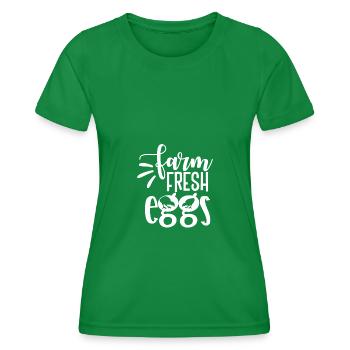 Farm Fresh Eggs 4 - - Women's Functional T-Shirt - kelly green - Front - AI Model Female 172 dark (172cm)