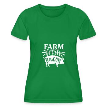 Farm-fresh bacon 1 - - Women's Functional T-Shirt - kelly green - Front - AI Model Female 172 dark (172cm)