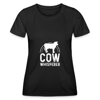 Cow Whisperer 1 - - Women's Functional T-Shirt - black - Front - AI Model Female 172 light (172cm)