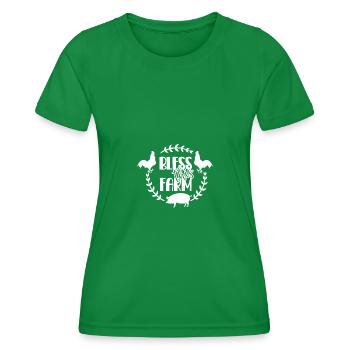 Bless This Farm 2 - - Women's Functional T-Shirt - kelly green - Front - AI Model Female 172 dark (172cm)