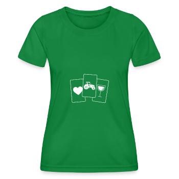 Heart - Wine - Guy Driving Tractor - - Women's Functional T-Shirt - kelly green - Front - AI Model Female 172 dark (172cm)