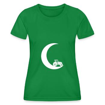 Crescent Moon - Guy Driving Tractor - - Women's Functional T-Shirt - kelly green - Front - AI Model Female 172 dark (172cm)
