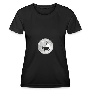 Vollmond - Kaffee - - Frauen Funktions-T-Shirt - Schwarz - Vorne - AI Model Female 172 light (172cm)