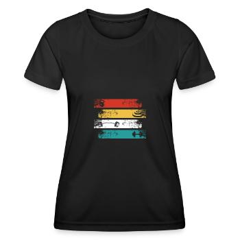 Retro Rectangle Gym - - Women's Functional T-Shirt - black - Front - AI Model Female 172 light (172cm)