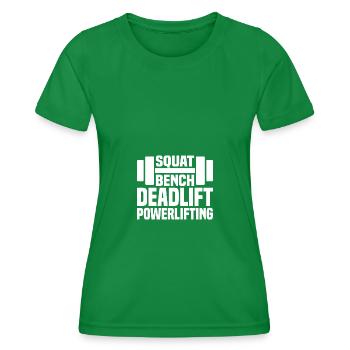 Powerlifting Squat Bench Deadlift - Women's Functional T-Shirt - kelly green - Front - AI Model Female 172 dark (172cm)