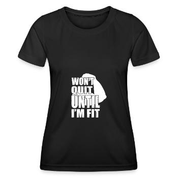 Je n’abandonnerai pas tant que je ne serai pas en forme - - T-shirt sport Femme - noir - Devant - AI Model Female 172 light (172cm)