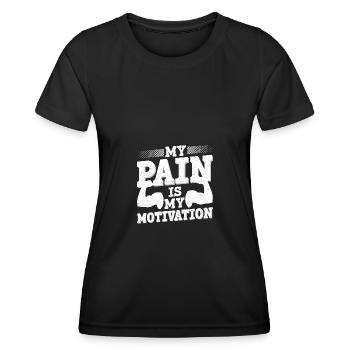 Ma douleur est ma motivation - - T-shirt sport Femme - noir - Devant - AI Model Female 172 light (172cm)