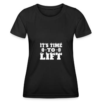 Es ist Zeit zu heben - - Frauen Funktions-T-Shirt - Schwarz - Vorne - AI Model Female 172 light (172cm)