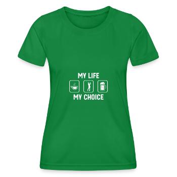 Mein Leben Meine Wahl - Bier - Golf - - Frauen Funktions-T-Shirt - Kelly Green - Vorne - AI Model Female 172 dark (172cm)