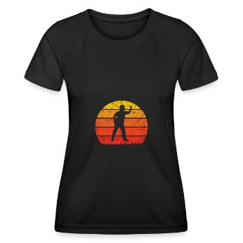 Retro Sun 1 - Joueur de fléchettes - - T-shirt sport Femme - noir - Devant - AI Model Female 172 light (172cm)