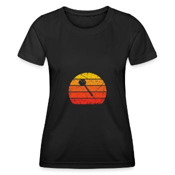 Rétro Sun 1 - Fléchette - - T-shirt sport Femme - noir - Devant - AI Model Female 172 light (172cm)