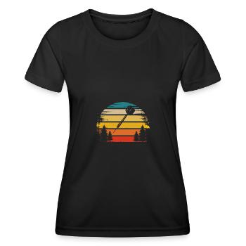 Rétro Soleil - Fléchette - - T-shirt sport Femme - noir - Devant - AI Model Female 172 light (172cm)